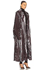 Saint Laurent Cloak Coat in Aubergine, view 2, click to view large image.