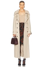 【関税&送料込】Saint Laurent Beige Cotton Trench Coat Saint Laurent Trench Coat in Cotton Serge | Saks Fifth Avenue