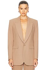 Saint Laurent Single Breasted Blazer in Cappuccino | FWRD