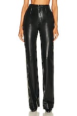 Saint Laurent Leather Pant in Black, view 1, click to view large image.