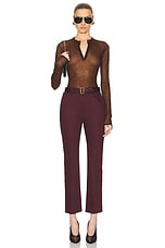 Saint Laurent Bootcut Pant in Aubergine, view 4, click to view large image.