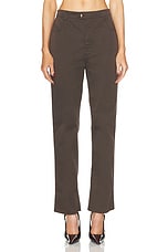 Saint Laurent Bootcut Pant in Dark Brown, view 1, click to view large image.