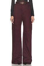 Saint Laurent Wide Leg Pant in Aubergine, view 1, click to view large image.