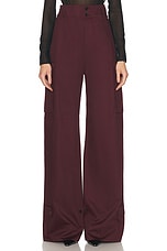 Saint Laurent Wide Leg Pant in Aubergine, view 2, click to view large image.