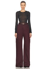 Saint Laurent Wide Leg Pant in Aubergine, view 5, click to view large image.
