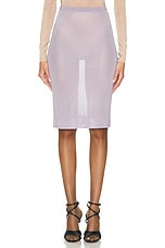 Saint Laurent Sheer Midi Skirt in Lilas Cendre, view 1, click to view large image.