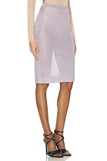 Saint Laurent Sheer Midi Skirt in Lilas Cendre, view 2, click to view large image.