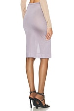 Saint Laurent Sheer Midi Skirt in Lilas Cendre, view 4, click to view large image.