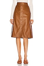 Saint Laurent High Waisted Skirt in Marron Glace, view 1, click to view large image.