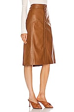Saint Laurent High Waisted Skirt in Marron Glace, view 2, click to view large image.