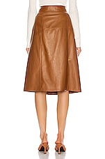 Saint Laurent High Waisted Skirt in Marron Glace, view 3, click to view large image.