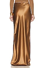 Saint Laurent Silk Maxi Skirt in Beige, view 3, click to view large image.
