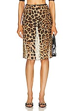 Saint Laurent Midi Skirt in Leopard, view 1, click to view large image.