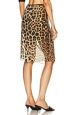 Saint Laurent Midi Skirt in Leopard, view 3, click to view large image.