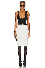 Saint Laurent Jersey Skirt in Naturel, view 4, click to view large image.