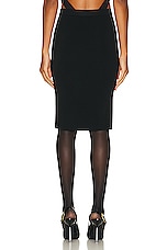 Saint Laurent Jersey Skirt in Noir, view 3, click to view large image.