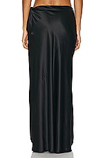 Saint Laurent Satin Maxi Skirt in Noir, view 4, click to view large image.