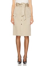 Saint Laurent Button Front Skirt in Royal Beige, view 1, click to view large image.