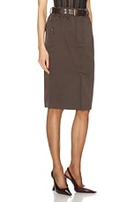 Saint Laurent Pencil Skirt in Dark Brown, view 2, click to view large image.