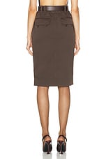 Saint Laurent Pencil Skirt in Dark Brown, view 3, click to view large image.