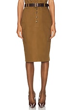 Saint Laurent Cargo Skirt in Kaki, view 1, click to view large image.
