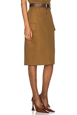 Saint Laurent Cargo Skirt in Kaki, view 2, click to view large image.