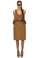 Saint Laurent Cargo Skirt in Kaki, view 4, click to view large image.