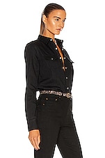 Saint Laurent Denim Shirt in Black Rinse, view 2, click to view large image.
