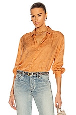 Saint Laurent Western Blouse in Orange, view 1, click to view large image.