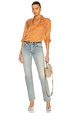 Saint Laurent Western Blouse in Orange, view 4, click to view large image.