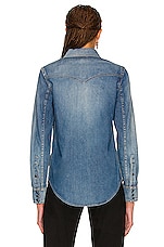 Saint Laurent Classic Western Shirt in Japanese Lake Blue, view 3, click to view large image.