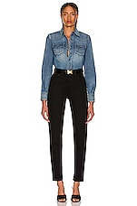 Saint Laurent Classic Western Shirt in Japanese Lake Blue, view 4, click to view large image.