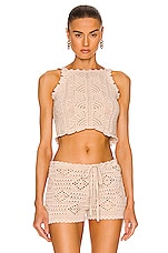 Saint Laurent Crochet Top in Naturel, view 1, click to view large image.
