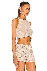 Saint Laurent Crochet Top in Naturel, view 2, click to view large image.