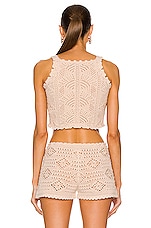 Saint Laurent Crochet Top in Naturel, view 3, click to view large image.
