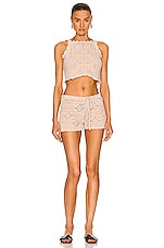 Saint Laurent Crochet Top in Naturel, view 4, click to view large image.