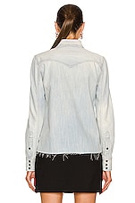 Saint Laurent Classic Western Shirt in Dusty Sky Blue, view 4, click to view large image.