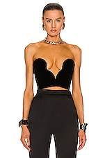 Saint Laurent Strapless Top in Noir, view 1, click to view large image.