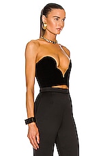 Saint Laurent Strapless Top in Noir, view 2, click to view large image.