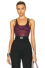 Saint Laurent Tank Top in Aubergine, view 1, click to view large image.