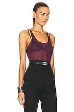 Saint Laurent Tank Top in Aubergine, view 2, click to view large image.