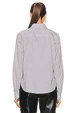 Saint Laurent Long Sleeve Button Down Shirt in Blanc Encre, view 3, click to view large image.