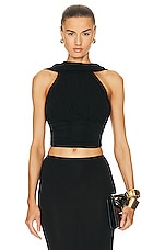 Saint Laurent Draped Top in Noir, view 1, click to view large image.