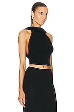 Saint Laurent Draped Top in Noir, view 2, click to view large image.