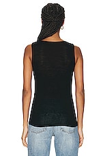 Saint Laurent Jersey Tank Top in Noir, view 3, click to view large image.
