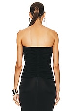 Saint Laurent Strapless Crepe Top in Noir, view 3, click to view large image.