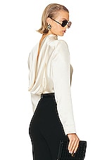 Saint Laurent Drape Back Top in Craie, view 1, click to view large image.