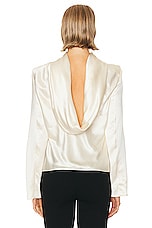 Saint Laurent Drape Back Top in Craie, view 4, click to view large image.