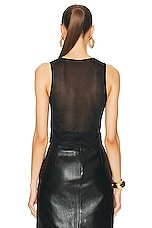 Saint Laurent Sheer Tank Top in Noir, view 3, click to view large image.