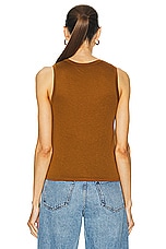 Saint Laurent Jersey Tank Top in Ocre, view 3, click to view large image.